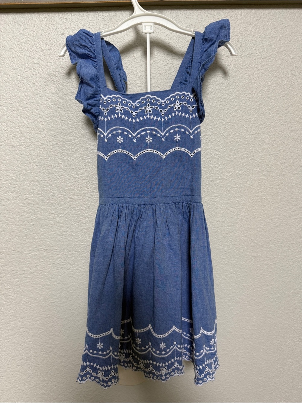 Cat & Jack Blue Sundress with White Embroidery